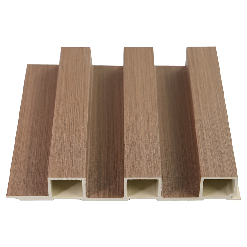Largura 195mm espessura 28mm fibra de bambu decorativo madeira interior edifício sulco 3d madeira-plástico composto painel de parede pvc
