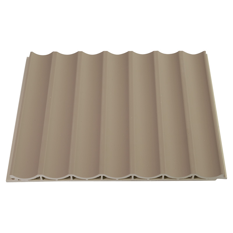 Painel de parede WPC de 214 * 10 mm para decoração de interiores de casa com design de grade de arco interno